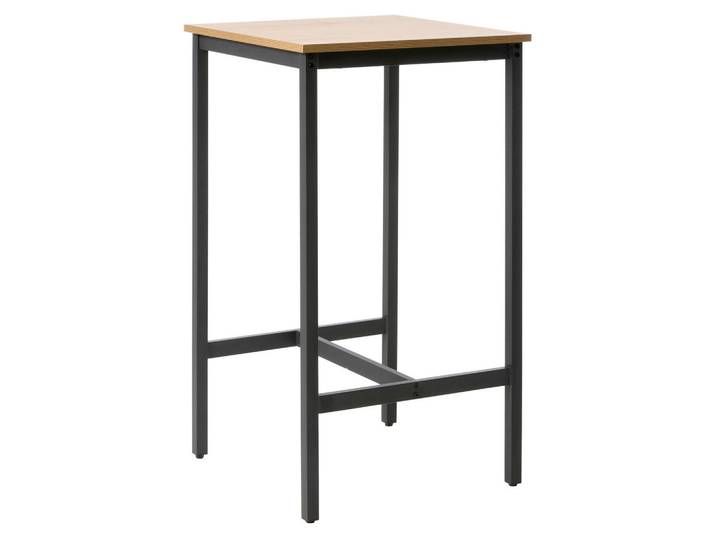 Livetastic Bartisch Cesura BAR Table, Natur, Holz, Eiche, quadratisch, Rundrohr, 60x105x60 cm, Küchen, Küchenmöbel, Küchentische