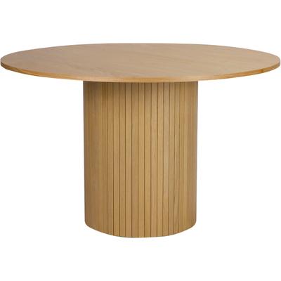 Esstisch MÖBILIA, natur, natur, natur, B:120cm H:75cm T:120cm, Melaminplatte in Eiche, Tische, Esstisch, Sockel mit Lamellendesign