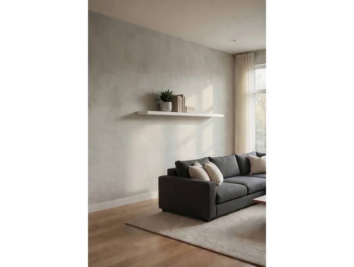 Wandregal Pinie Massiv, gebürstet Weiß/Pinie Weiß 110cm