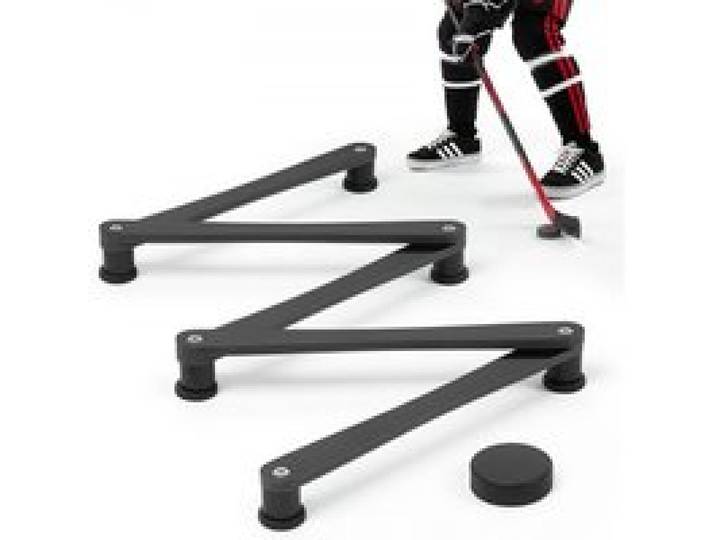 VEVOR Hockey-Trainingsgerät mit 5 Segmenten Verstellbarer Schlägertrainer, Tragbare Stickhandling-Trainingshilfe für Eis und Trockenboden zur Verbesserung von Puckkontrolle, Reaktion und Koordination