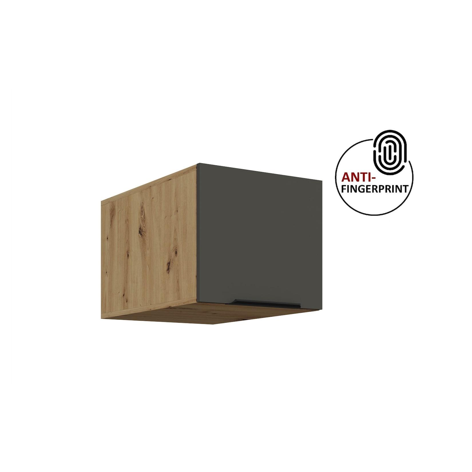 Küchen Aufsatzschrank 40 Küche ARIA Graphite Küchenzeile Anti Fingerprint