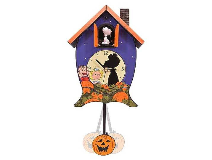 Mark Feldstein & Associates Peanuts Gang Snoopy Linus Lucy It's The Great Pumpkin Halloween Kuckucksuhr 43,2 cm spielt gruselige Geräusche