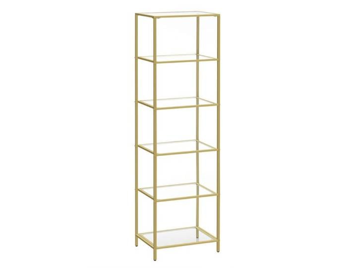 Étagère colonne moderne en acier doré et verre trempé - Réf. VK8681847480662