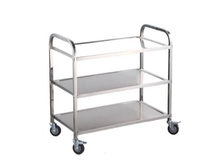 XPJYUA Service Servierwagen Speisewagen aus Edelstahl Dreischichtiger Trolley-Nahrungsmittelnapf, kommerzielles Restaurant, mobiles Hotel