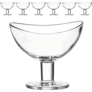 Leonardo Dessertschalen Loop 043369, mit Fuß, Glas, transparent, 13,5cm, Set, 6 Stück