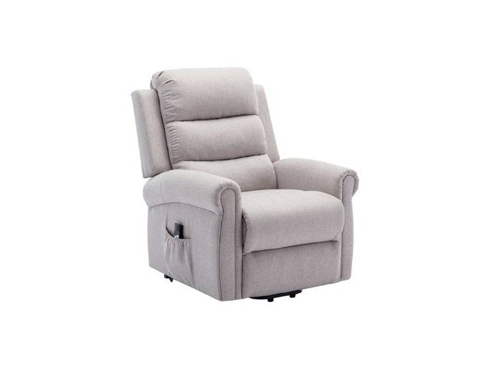 Fauteuil massant en tissu avec releveur électrique - Beige - LOVARI