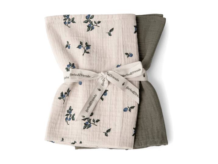 Garbo&Friends Couverture petite Blueberry Muslin 2 Pièces 60x60 cm