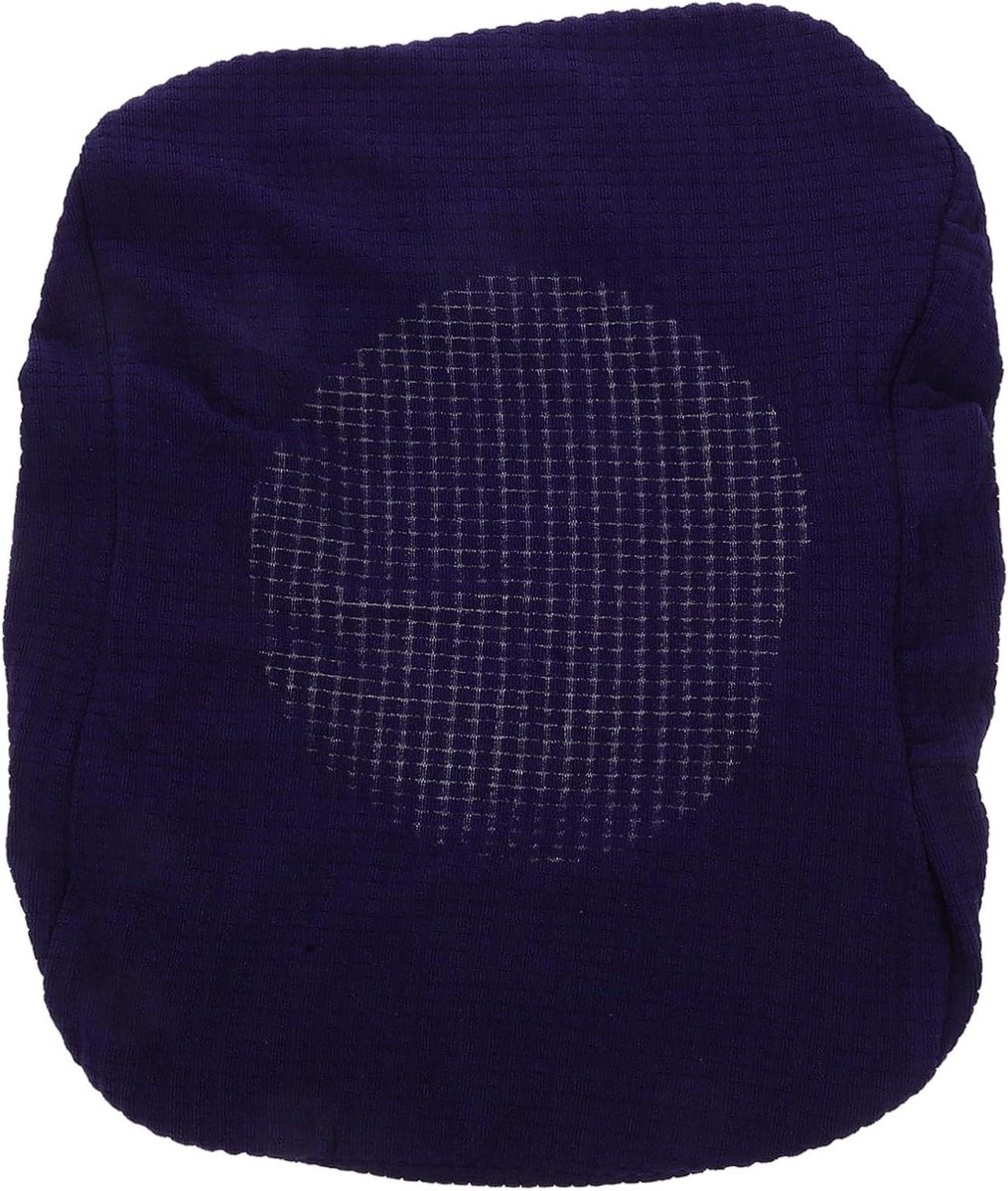 Donkerblauwe rekbare polyester voetenbankhoes voor een rechthoekige kruk, B/D: 36 x 27 cm