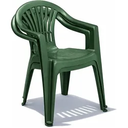 Mojawo, Gartenstühle, 2er Stapelstuhl Bistrostuhl Gartenstuhl ALTEA Grün Kunststoff