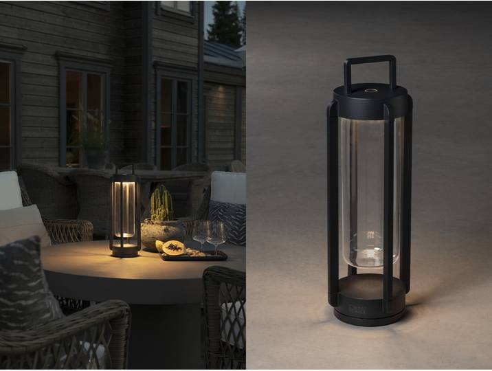 Konstsmide LED Designer-Laterne Otranto schwarz Indoor/Outdoor Aluminum/Glas 7823-750