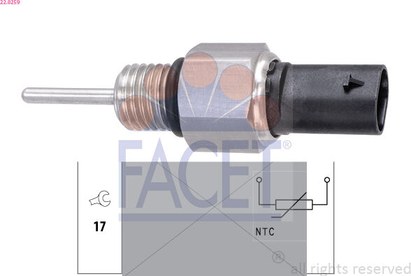 Facet Sensor, Abgastemperatur Made In Italy - Oe Equivalent 22.0259 Für Jeep