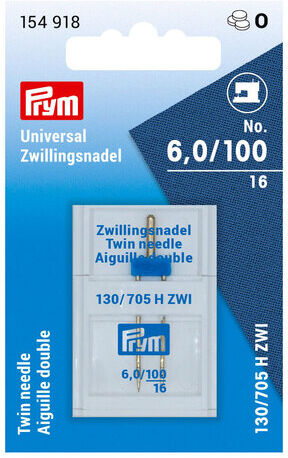 Prym Doppelnadel "Universal", Stärke: 100, Nadelabstand: 6,0 mm