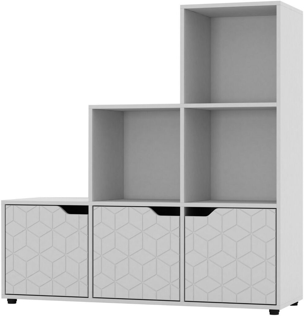 17 Stories Berroa 90.5 cm H x 89 cm W Step Bookcase White