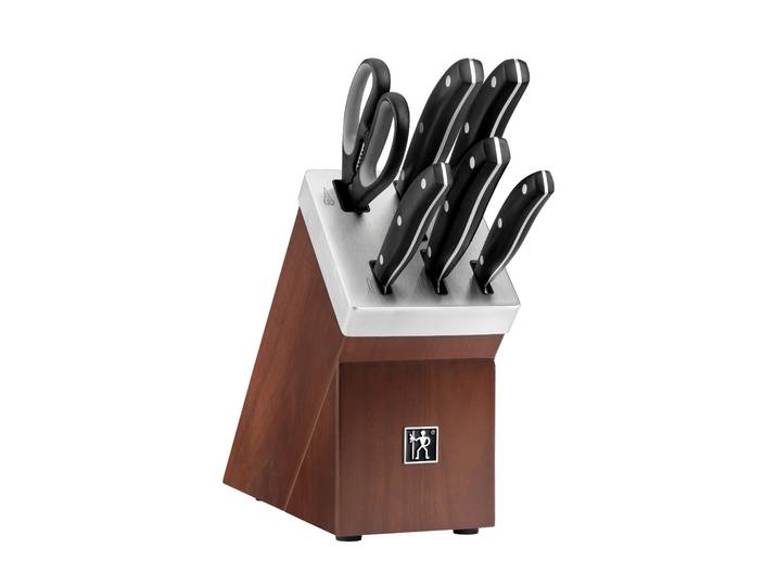 Messerblock HENCKELS BY ZWILLING Everyday , braun (schwarz), B:28cm H:40cm, Messerblöcke, Messerblock, Selbstschärfender Messerblock, Keramik-Schleifsteine, Vielzweckschere
