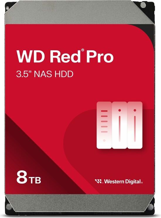 Western Digital Red Pro Festplatte - 3,5" Intern - 8 TB - SATA (SATA/600) - Conventional Magnetic Recording (CMR) Method - Speichersystem, Desktop-PC Unterstütztes Gerät - 7200U/Min - 300 TB TBW
