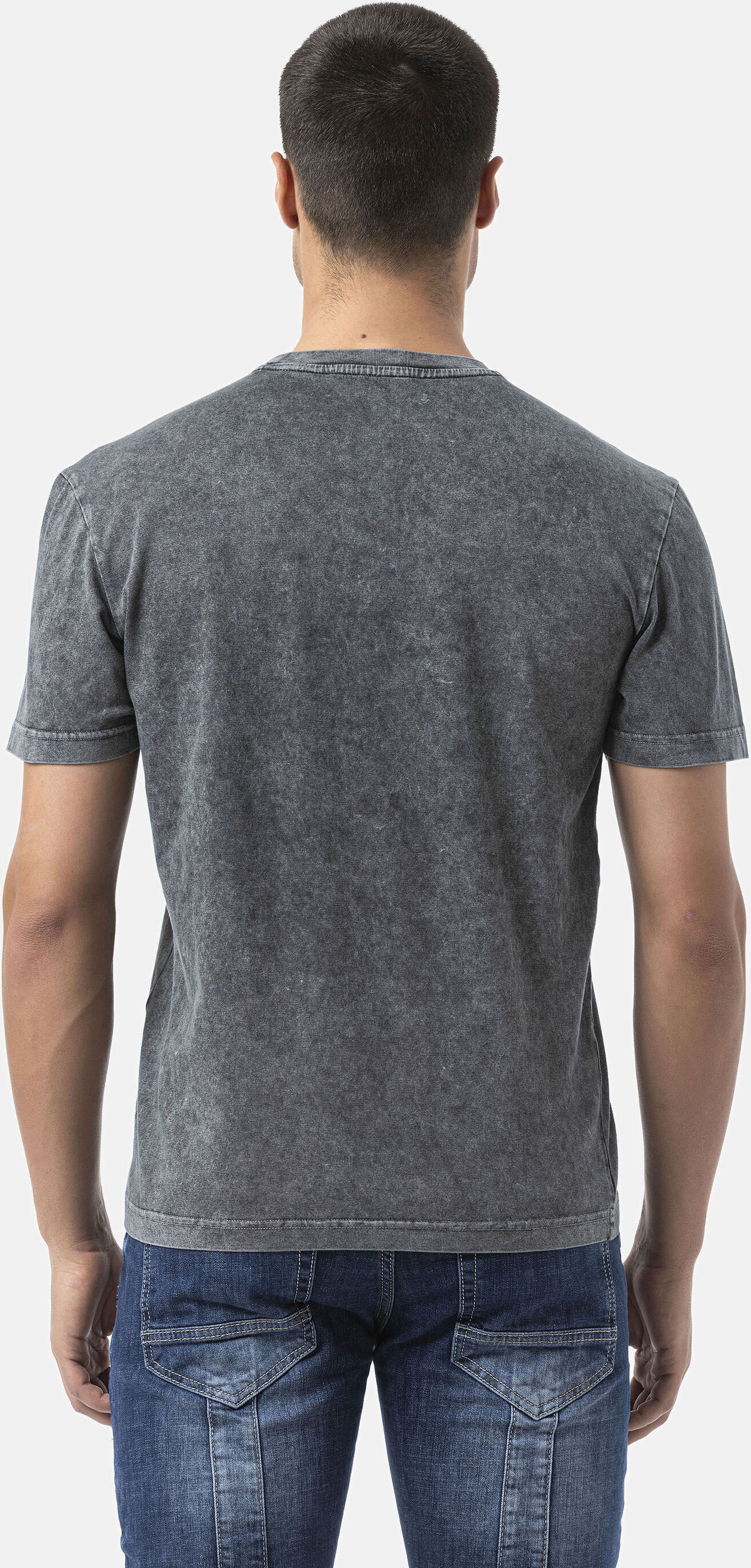 T-Shirt CIPO & BAXX "CT808", Herren, Gr. L, grau (anthrazit), Obermaterial: 100% Baumwolle CO., uni, regular fit, Rundhals, Shirts T-Shirt, Charakteristische Waschung (Y¿kama)