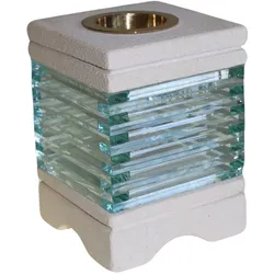 Stone Oil Burner - Square Glass Brick