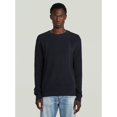 Longpullover G-STAR "Structure Knit Pullover", Herren, Gr. L, schwarz (salute), Strick, Obermaterial: 100% Baumwolle, Pullover Longpullover