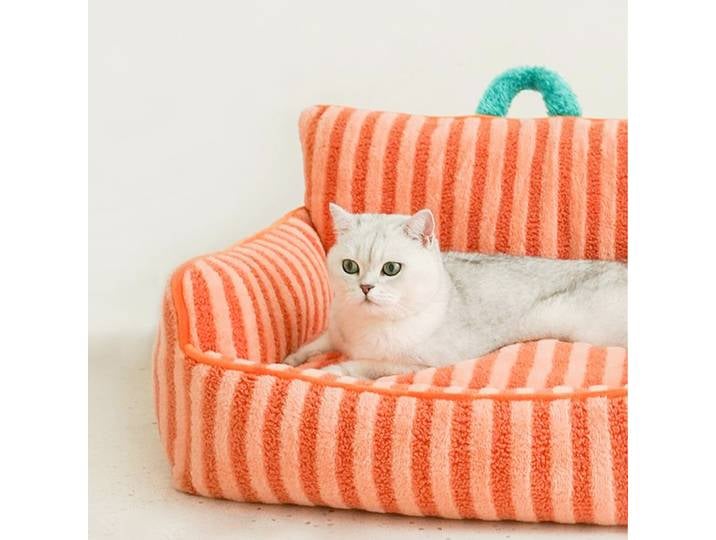Heart de canapé à rayures pour chats, maisons en peluche, accessoires pour chiots et chatons, produits pour animaux de compagnie, choses en polymères