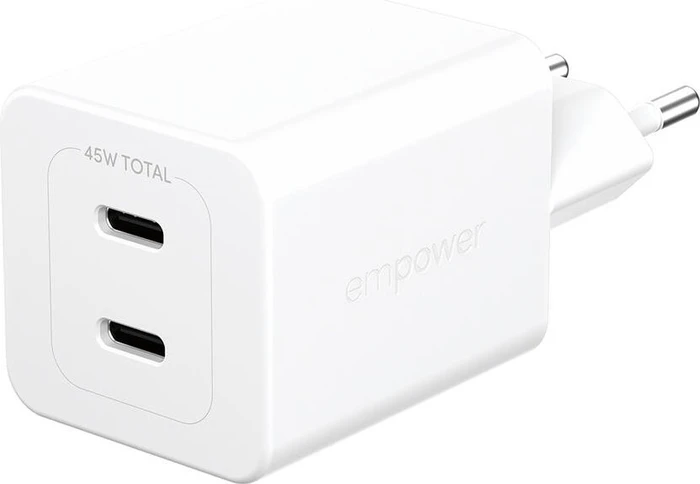 PanzerGlass Empower Ladegerät Turbo GaN 45 W 2x USB-C, weiß