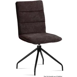 ESSZIMMERSTUHL drehbar (8er-Set) Donata 47x92x60 Schwarz/Espresso