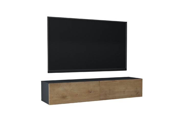 Mai & Mai Lowboard TV-Board Fernsehschrank modern wandmontiert aus Holz H: 30 cm, Griffloses / Soft-Close Design