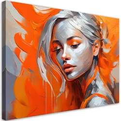 WANDBILD weiblicher glamour orange