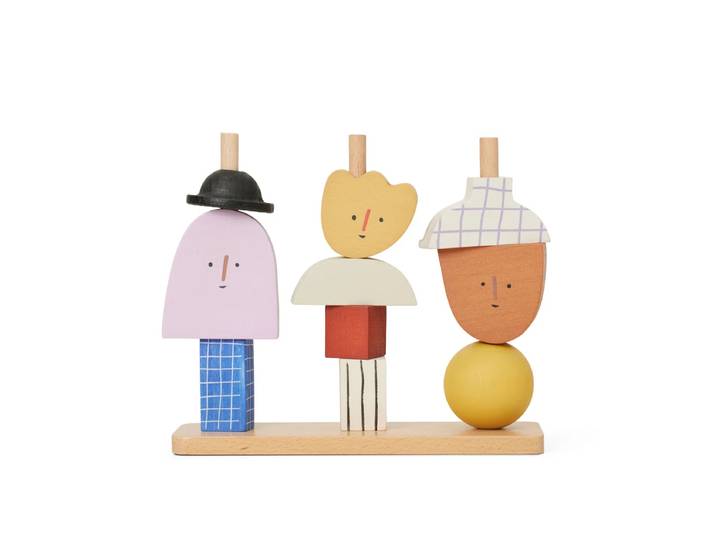 Ferm Living - Character Stacking Blocks Spielfiguren, multi