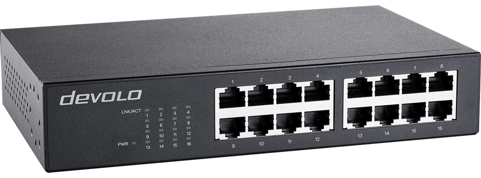 Devolo Gigabit Ethernet switch met 16 poorten, zwart