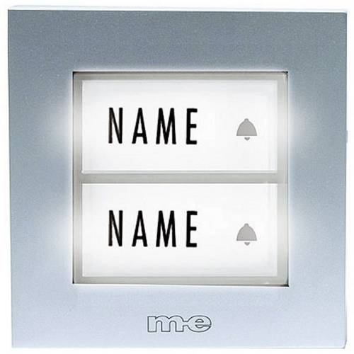 M-e modern-electronics KTB-2 S Klingeltaster mit Namensschild 2fach Silber 12 V/1A