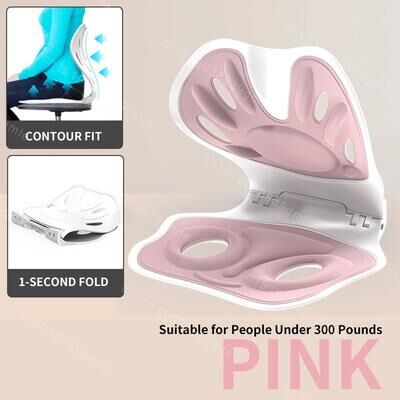 Uplift Picks Foldable Lumbar Back Support Cushion Ergonomic Chair Waist Support Pillow pink