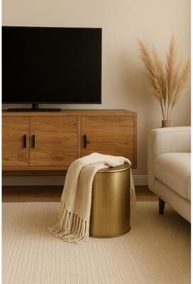 "Timbergirl Gold Iron End Table with Storage - 18"""