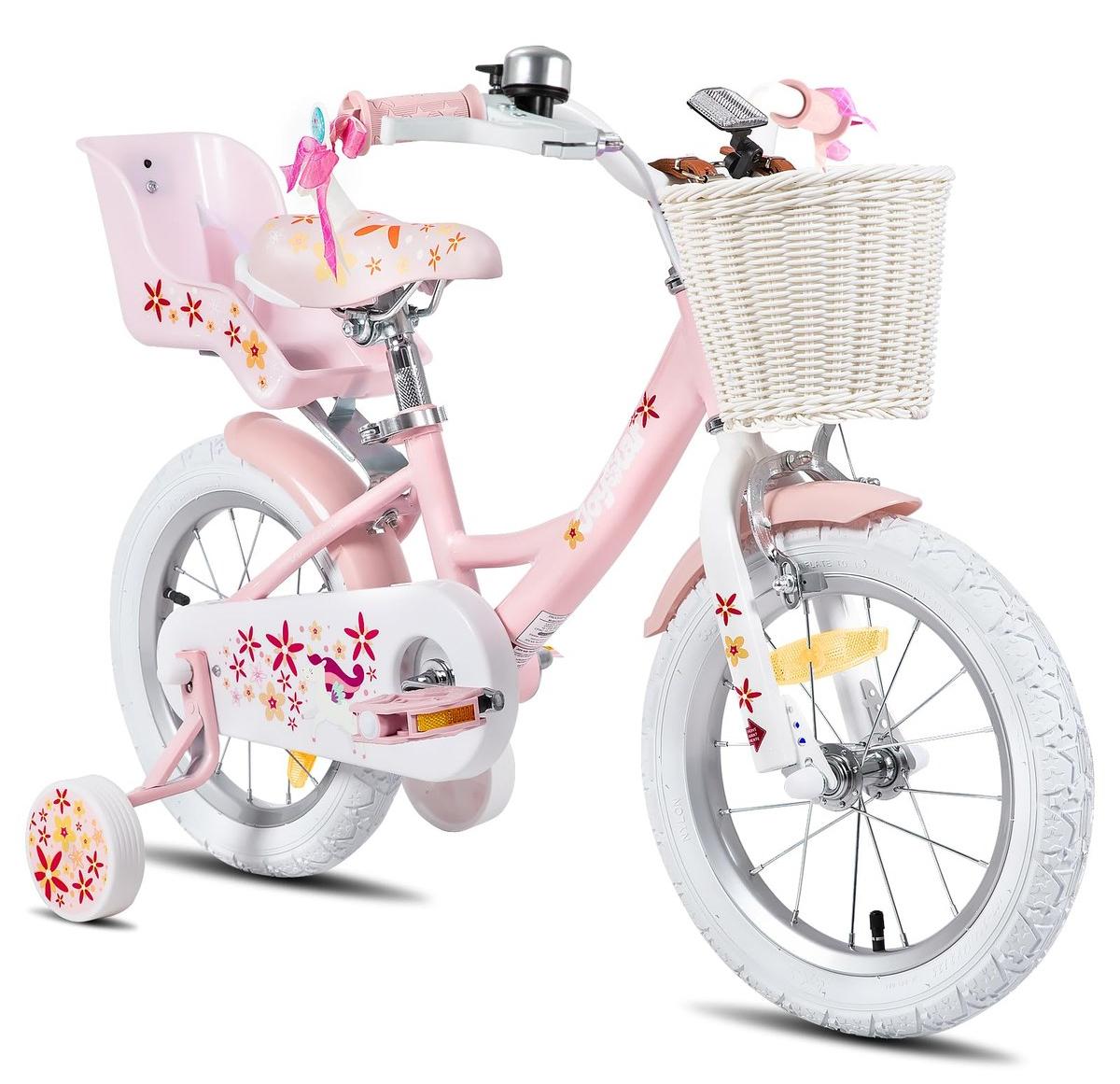 Kinderfahrrad - Einhorn - 12 Zoll - Für Mädchen im Alter von 3 bis 4 Jahren - Mit abnehmbaren Stützrädern