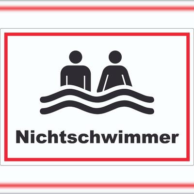 HB-Druck Nichtschwimmer Aufkleber A2 (420x594mm)