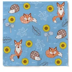 Sovie HOME Serviette Florian in Blau aus Tissue 33 x 33 cm, 20 Stück