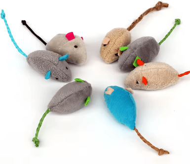 Inspire Curations SnuggleNest Cozy Cat Bed House & Plush Pet Retreat mouse Toys 5pcs