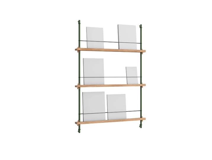 MOEBE Magazine Shelving Zeitungsständer Eiche-pine green, 85x115x7 cm, MS.115.1