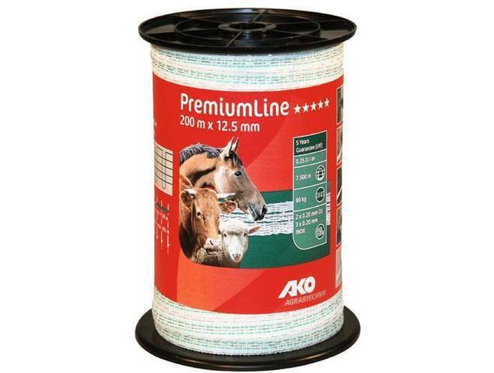 Ako Lint Premiumline wit-groen 12\,5mm 200mtr.