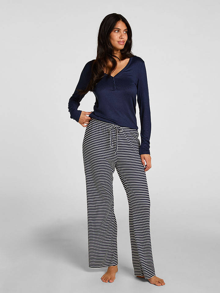 Hunkemöller Pyjama-Oberteil in Dunkelblau - XS