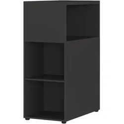 bümö Space Anstellcontainer & Raumteiler in Graphit, Regal Container mit 5 Fächer - Schreibtisch Schrank für Ordner & Akten am Bürotisch -