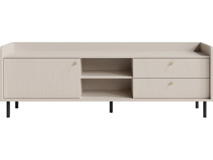 Masseno Lowboard ASTREA 170 cm Fernsehschrank mit 2 Schubladen und 1 Türen TV-Schrank für Wohnzimmer Modern 170x42x59 cm Beige