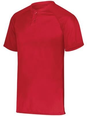 Augusta Sportswear AG1565 Athletic Attain Wicking Two-Button Baseball Jersey T-Shirt in Red size 5XL   Polyester 1565