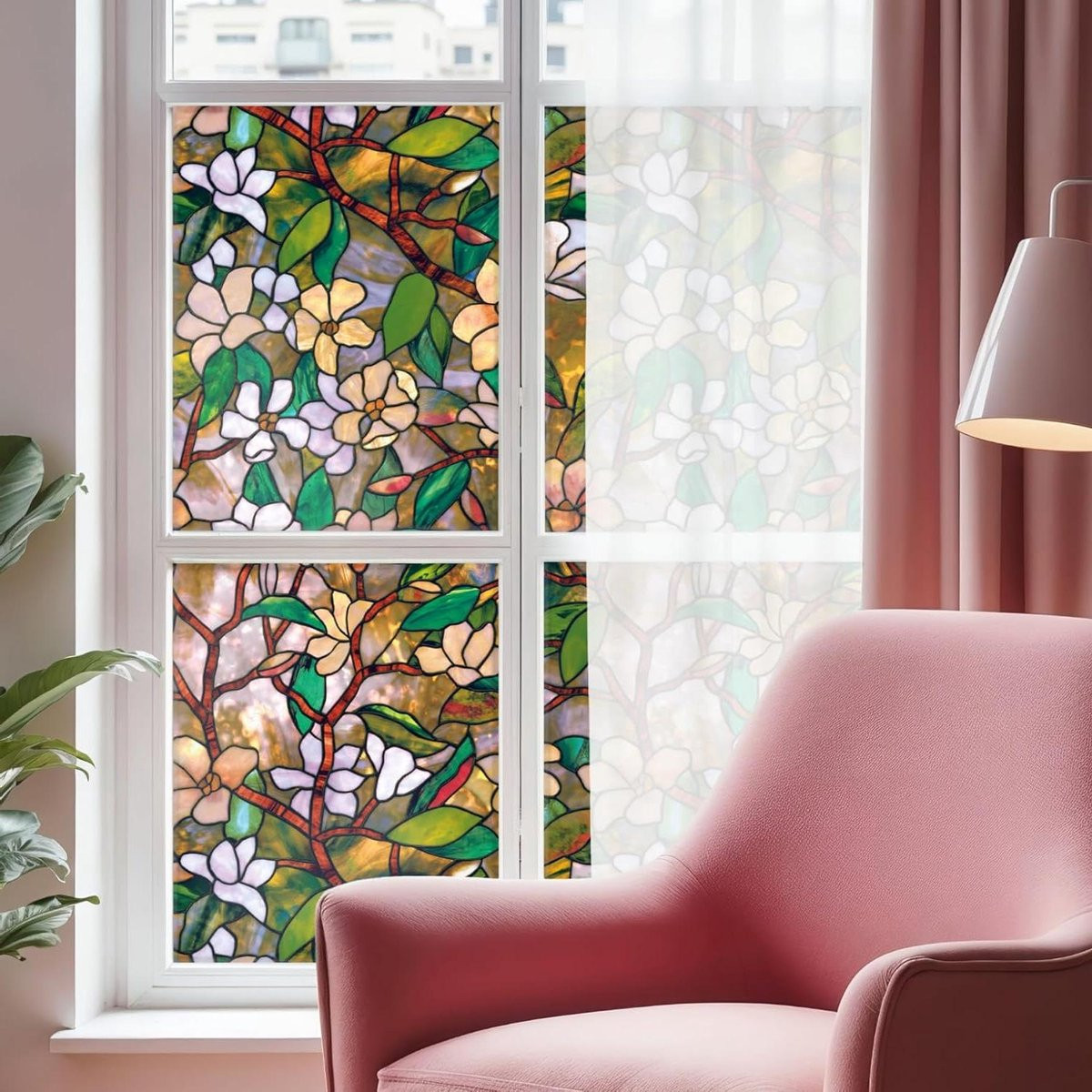 Multicolor Raamfolie Decoratie met Statische Hechting voor Privacy - 61 x 92 cm