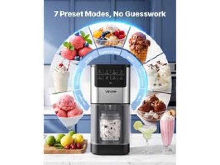 Sorbetière 7 en 1 Machine à Glace Gelato Sorbet Milkshake Yaourt Glacé et Glace Allégée pour Desserts Glacés Maison Turbine à Gl…