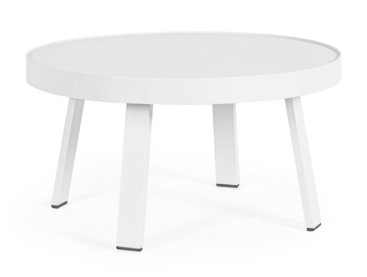 Feeling4Home Couchtisch Spyro aus Aluminium Ø 71 cm, Weiß