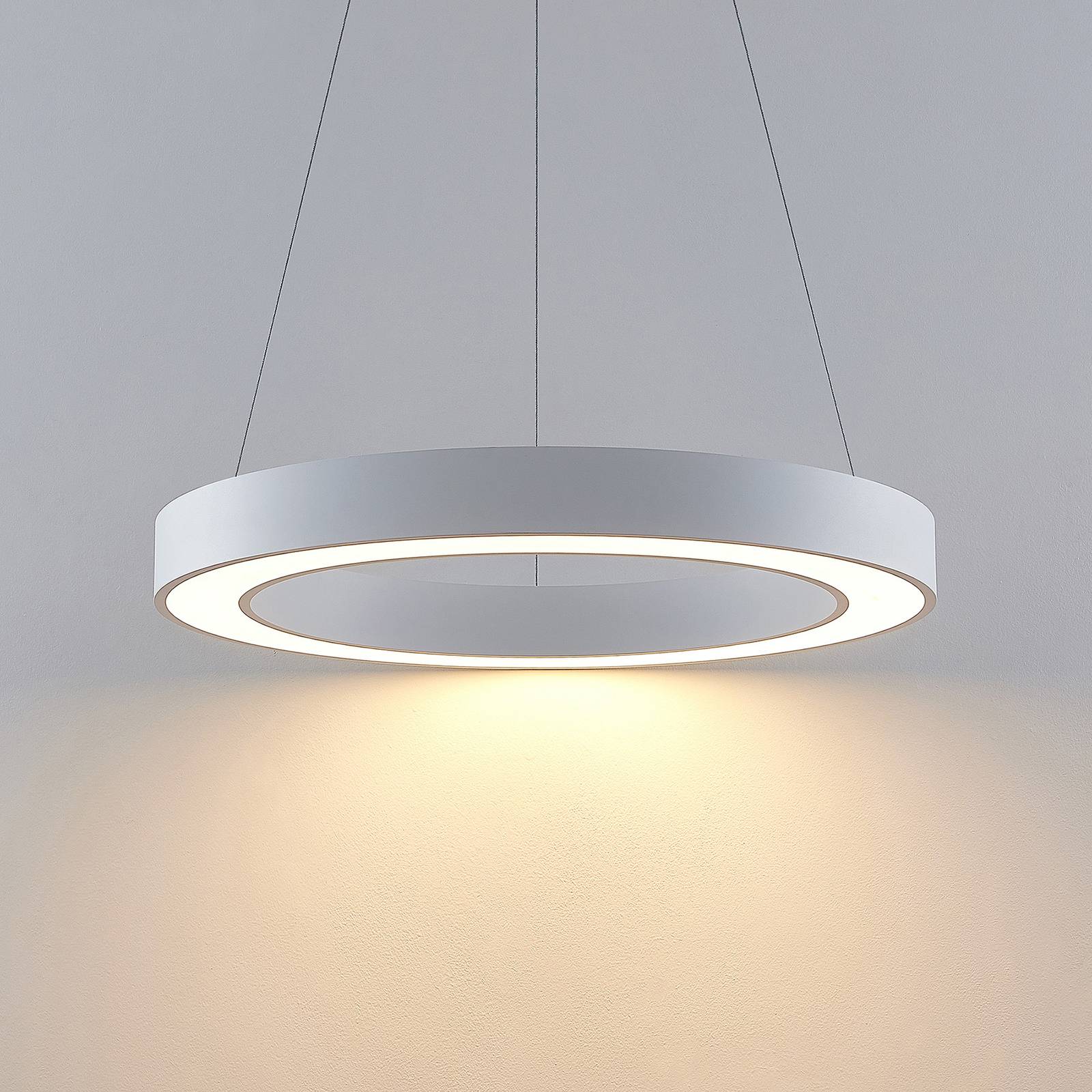 Hängelampe Sharelyn Arcchio, dimmbar, weiß / opal, für Küche, Aluminium, Modern