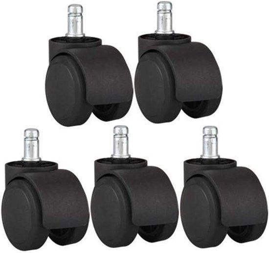 WAN Zwenkwielen Set Zwart - Meubelwielen Vervanging met 50mm Diameter