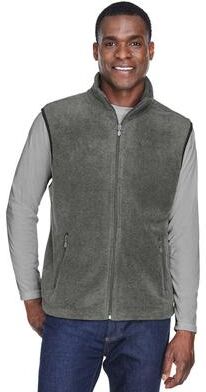 Harriton M985 Fleece Full-Zip Vest in Charcoal size 2XL