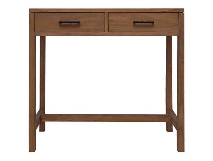 Table salle d'étude - Bureau avec tiroirs Naturel - Bois de teck massif 80 x 50 x 75 cm - Assemblage requis（9720）