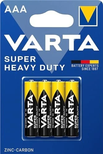 Varta Batterie Zink-Kohle, Micro, AAA, R03, 1.5V Superlife, Retail Blister (4-Pack)